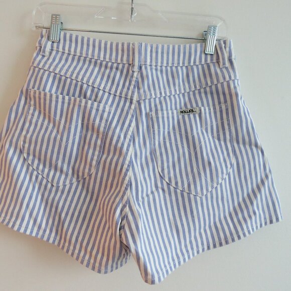 ROLLA'S Mirage High Rise Loose Fit Shorts in Laura Stripe Wisteria - Size 26 - Picture 11 of 16